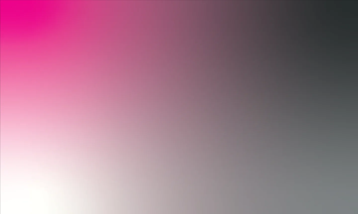 A colour gradient: magenta in the upper left corner, white in the lower left corner, dark grey on the right.