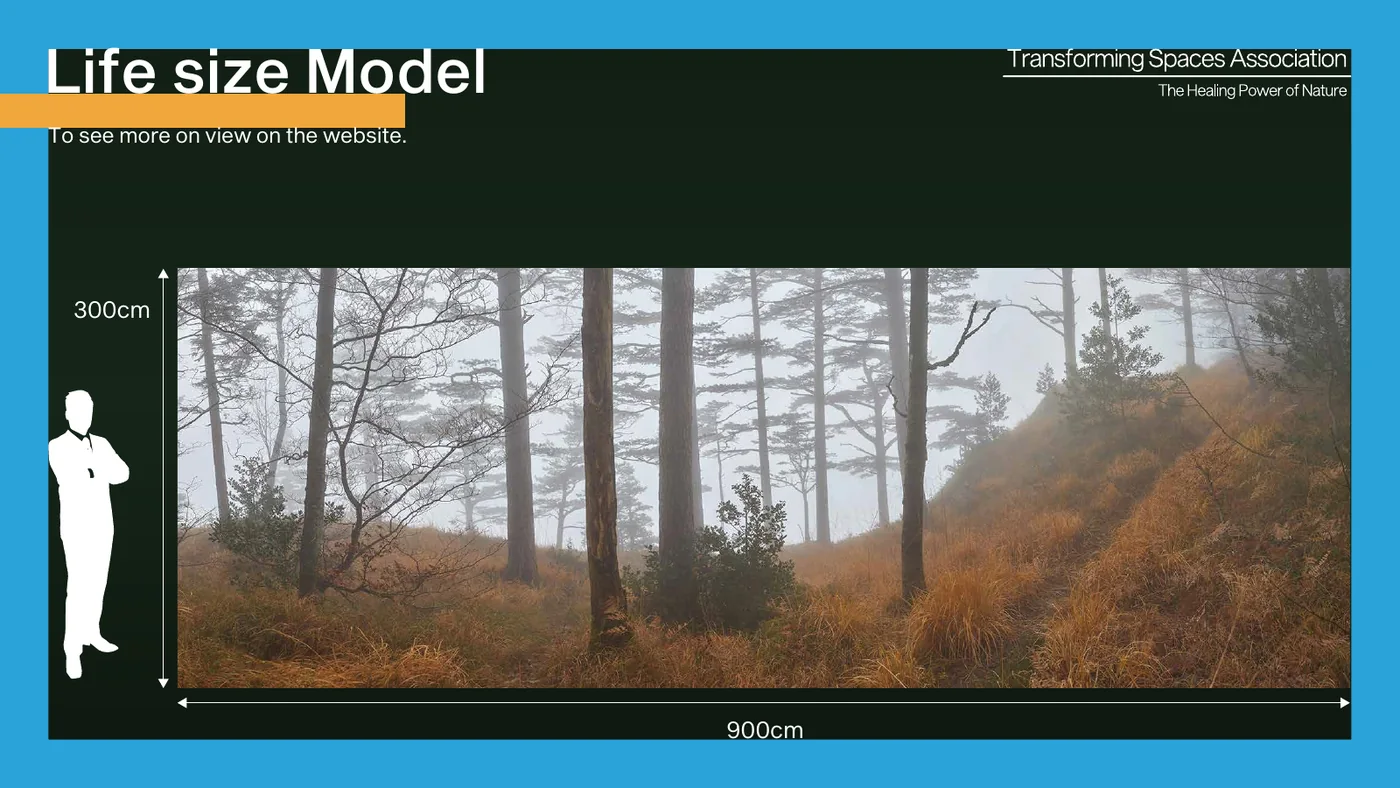 The same page in the file named 6V with the heading Life size Model, a bright blue frame around it and an orange bar under the heading. The logo stands at the top right.