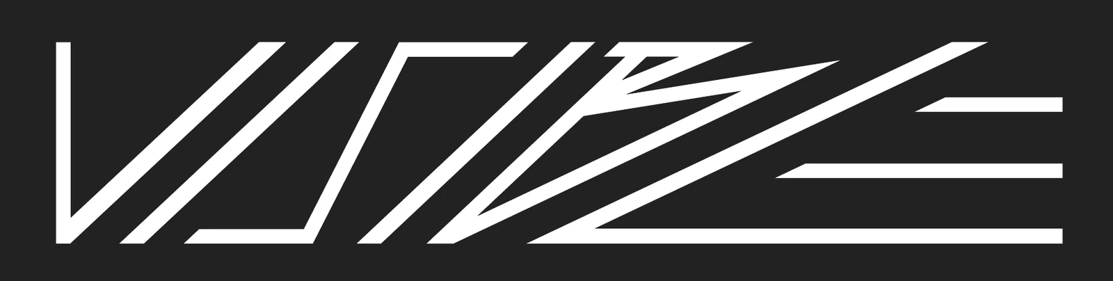 The Visible logo in white lines on a dark ground: the word VISIBLE as sharp slanted strokes that run out into three long horizontal bars.