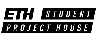 Logo of ETH Student Project House: slanted black blocks with the name in outlined capital letters.