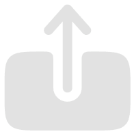 Icon: an arrow pointing up out of a tray, light grey, solid and rounded.